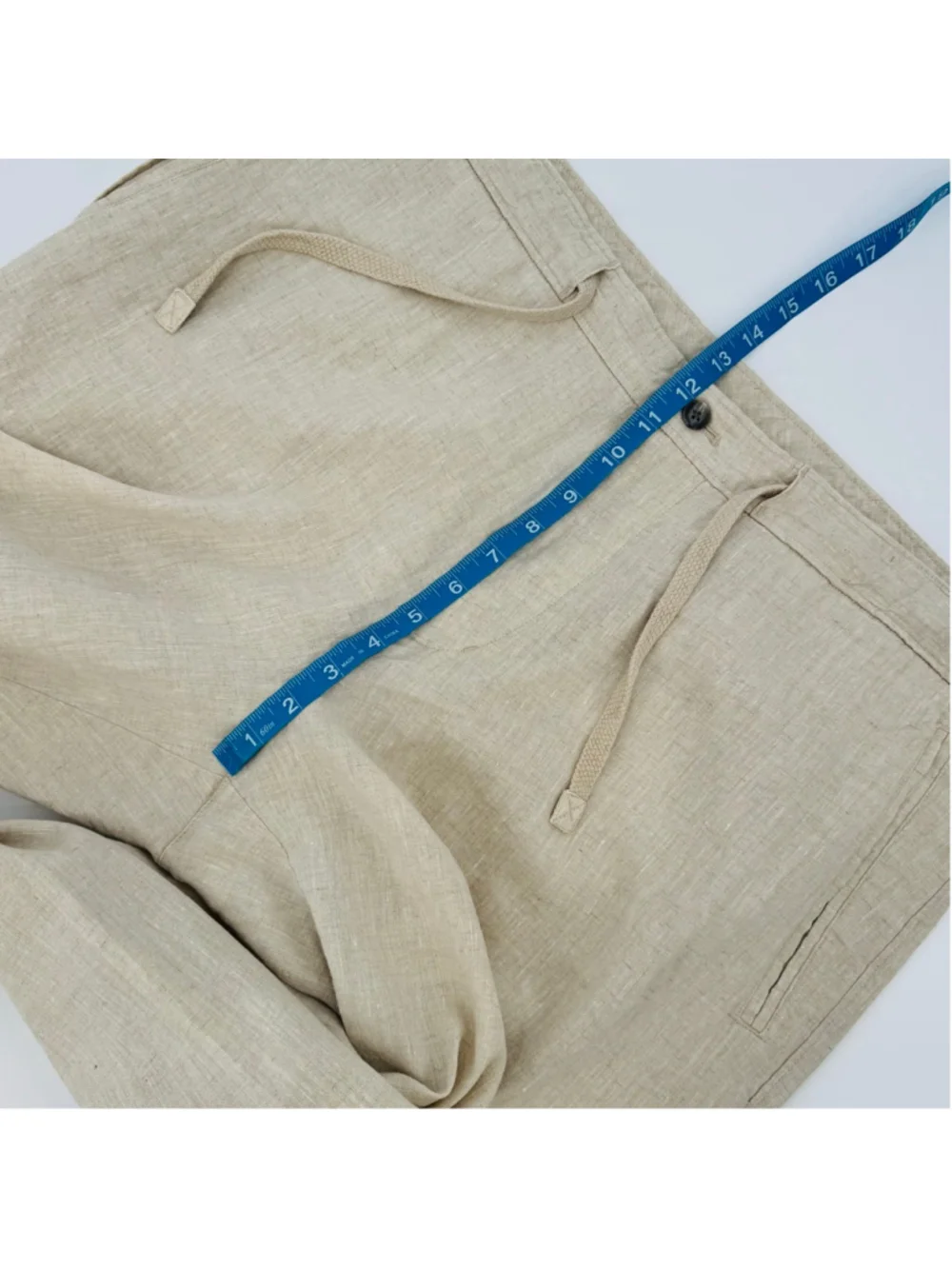 Tasso Elba Island Beige Linen Drawstring Pants 38 x 30